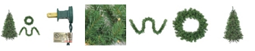 Northlight 4-Piece Artificial Winter Spruce Christmas Tree Wreath and Garland Set - Clear Lights